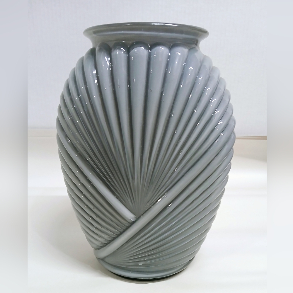 Vintage Gray Retro Glass Vase